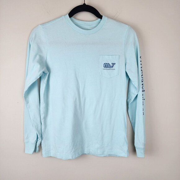 Vineyard Vines size M 12-14 long sleeve blue t shirt - Picture 1 of 9